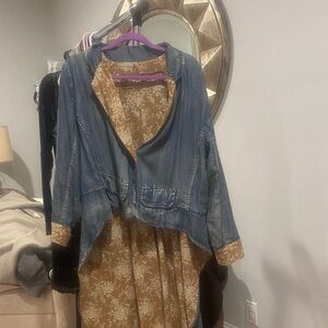 Denim and Floral Women's Jacket